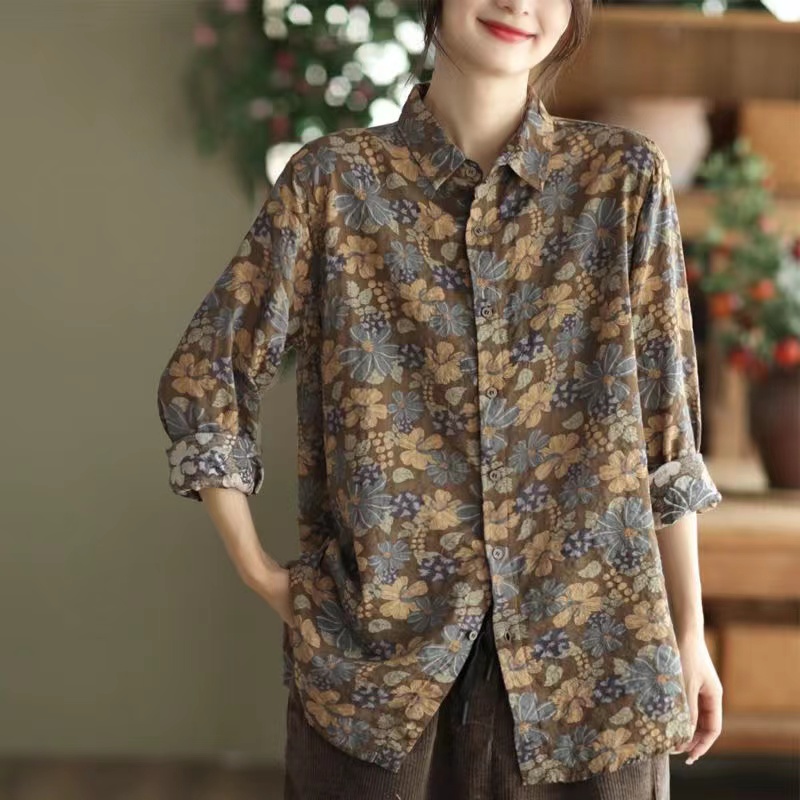 เสื้อลินิน เสื้อผ้าฝ้ายลินิน เสื้อเชิ้ตผ้าลินิน S M l XL จากแบรนด์ ZIMO