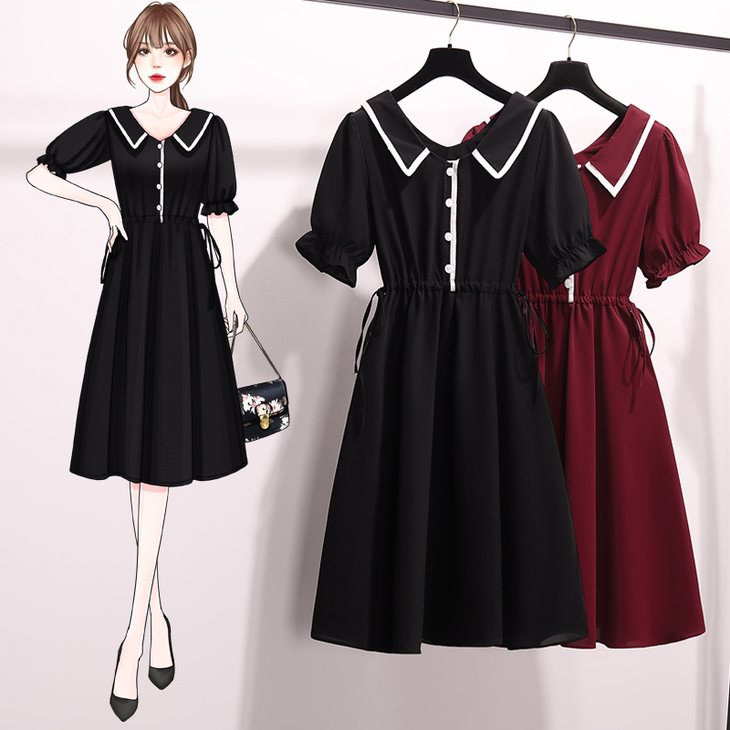 เดรสแขนสั้น มีไซส์ L-4XLอก 38-47 นิ้ว ใส่ได้ทั้งสาวหุ่นดีน่ารักจนถึงสาวอวบพลัสไซส์