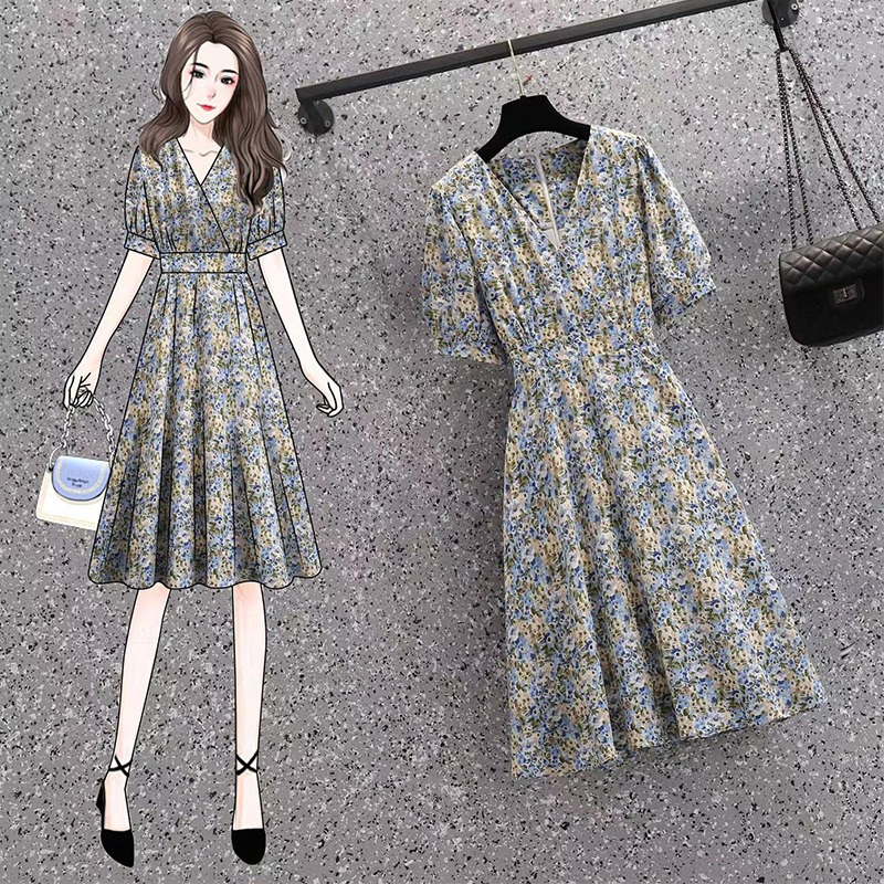 เดรสแขนสั้น มีไซส์ L-4XLอก 38-47 นิ้ว ใส่ได้ทั้งสาวหุ่นดีน่ารักจนถึงสาวอวบพลัสไซส์