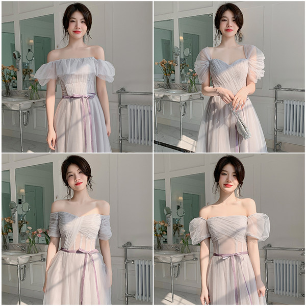 ชุดเพื่อนเจ้าสาวสีเทา ชุดเพื่อนเจ้าสาว ชุดไปงานแต่งงาน