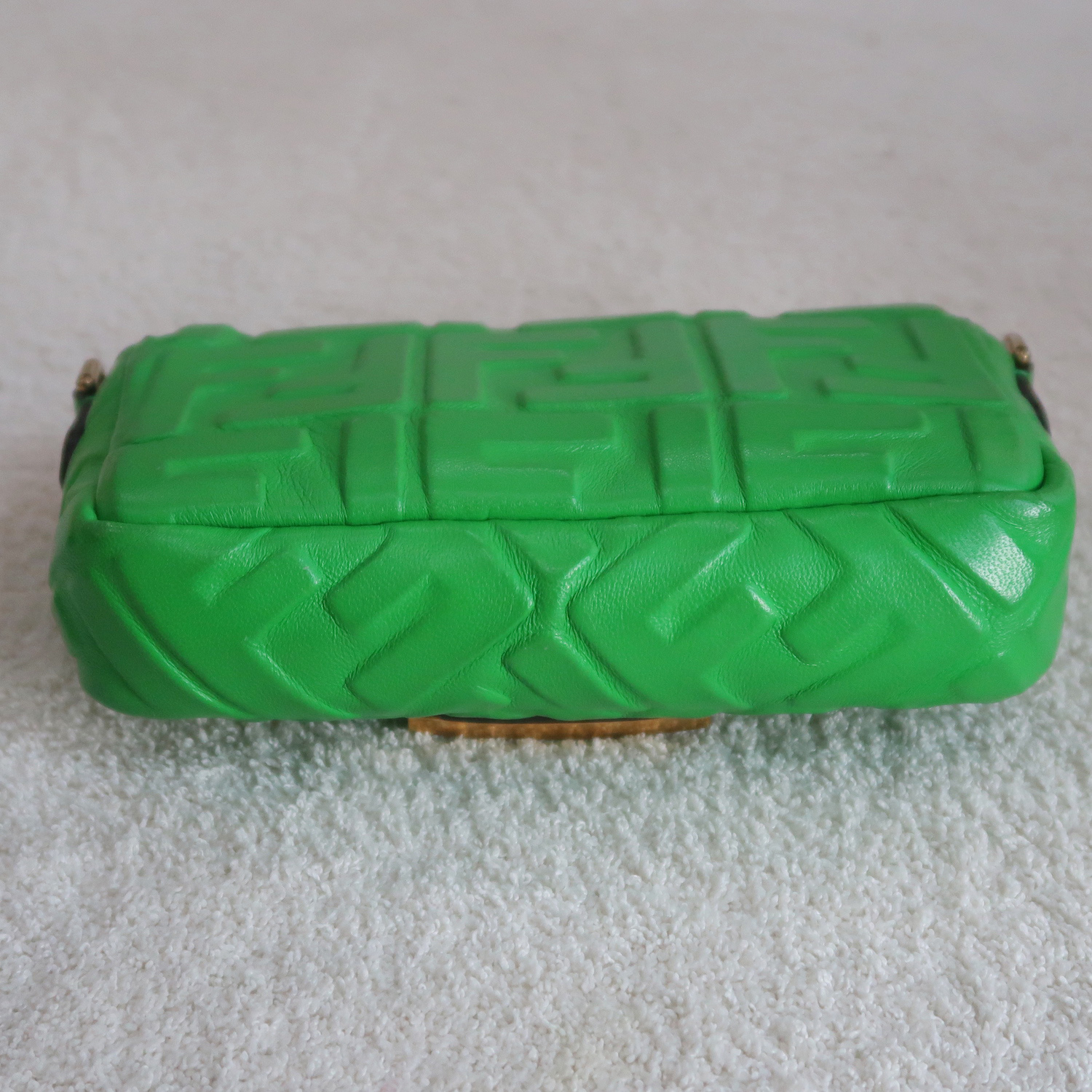 Fendi Green Nappa FF Mini Baguette