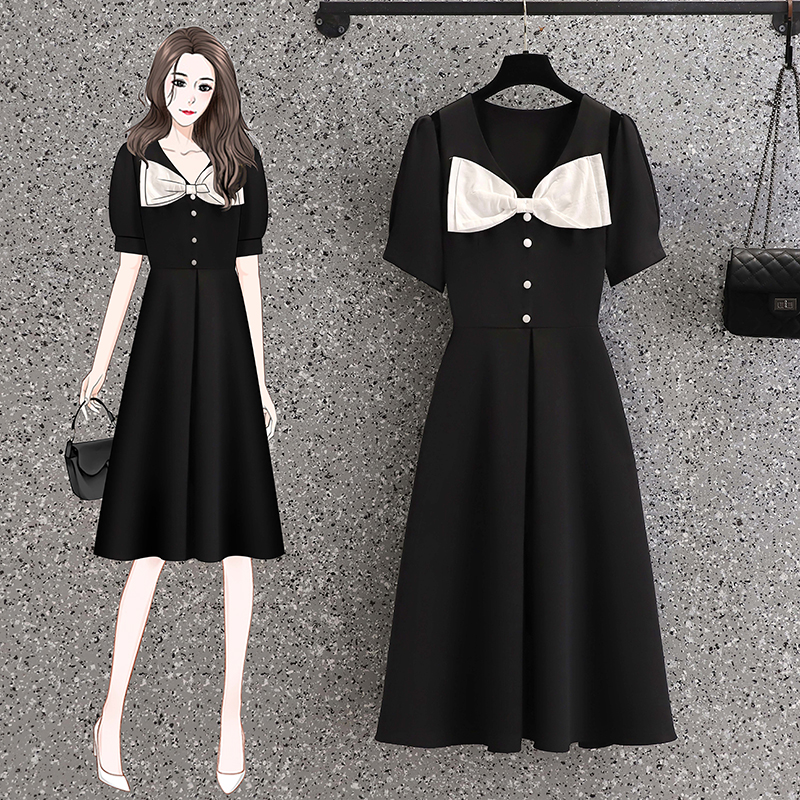 เดรสแขนสั้น มีไซส์ L-4XLอก 38-47 นิ้ว ใส่ได้ทั้งสาวหุ่นดีน่ารักจนถึงสาวอวบพลัสไซส์