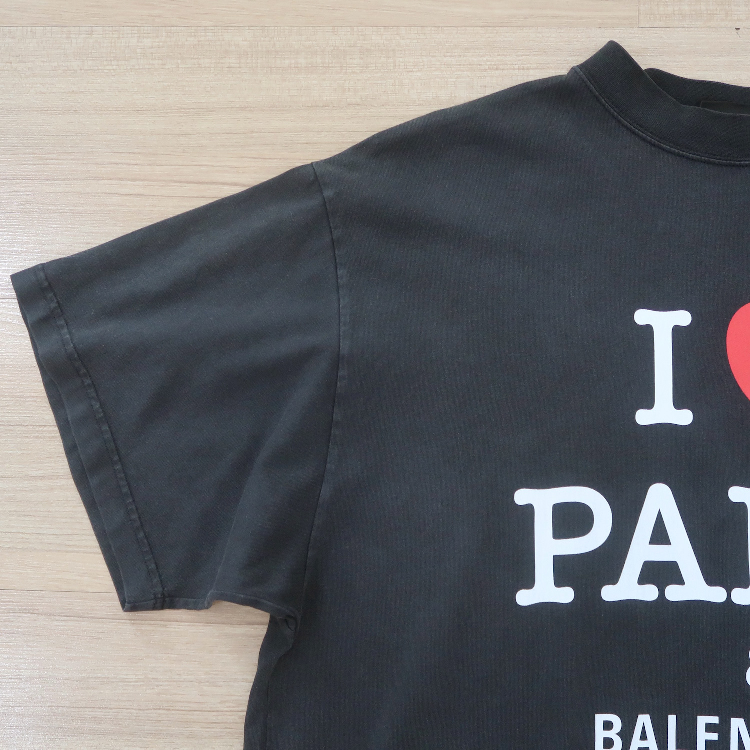 Balenciaga Black I Love Paris Logo T Shirt
