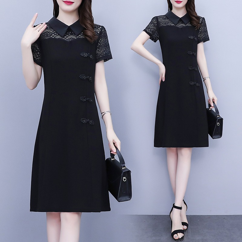 เดรสแขนสั้น มีไซส์ L-5XLอก 38-48 นิ้ว ใส่ได้ทั้งสาวหุ่นดีน่ารักจนถึงสาวอวบพลัสไซส์