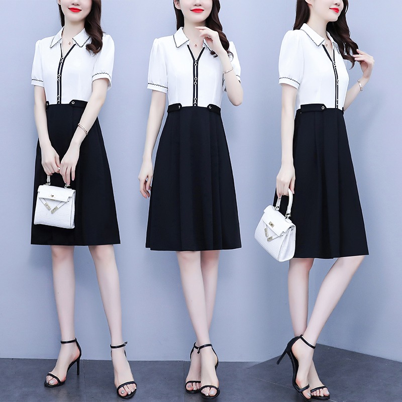 เดรสแขนสั้น มีไซส์ L-4XLอก 38-47 นิ้ว ใส่ได้ทั้งสาวหุ่นดีน่ารักจนถึงสาวอวบพลัสไซส์