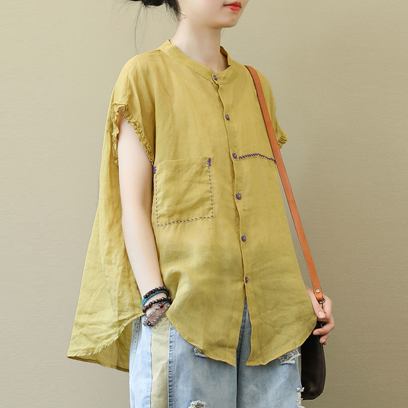 เสื้อลินิน เสื้อผ้าฝ้ายลินิน เสื้อเชิ้ตผ้าลินิน BY Zimo
