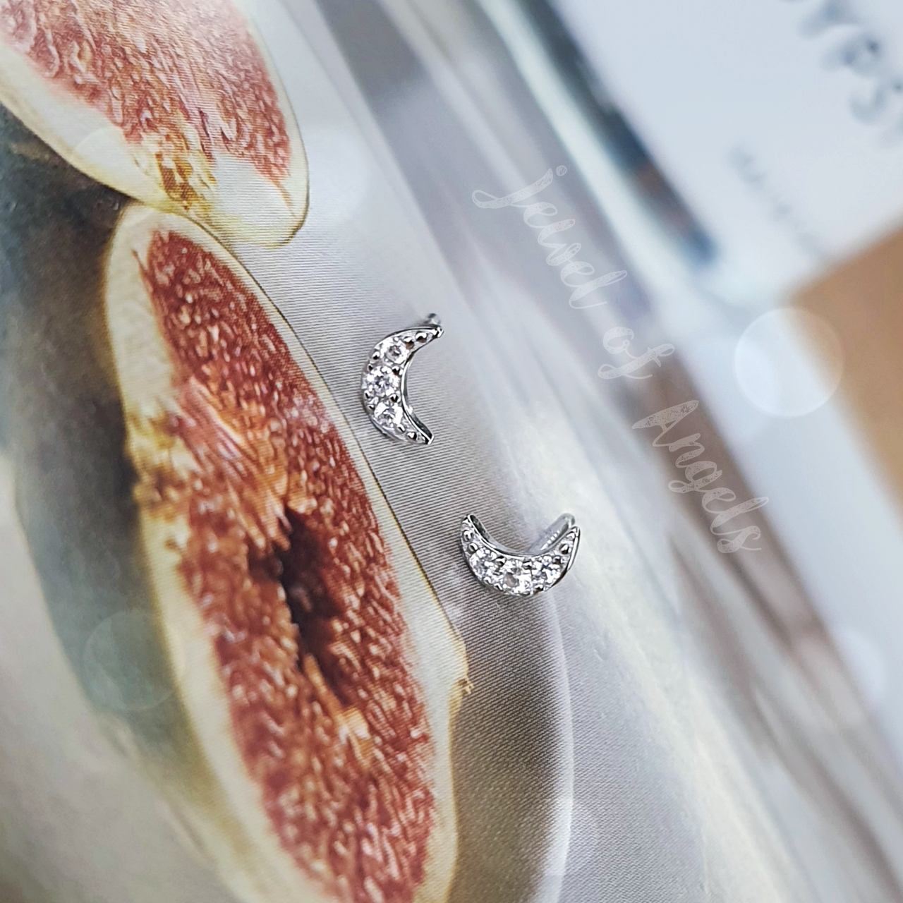 ต่างหูเงินแท้ S925 รุ่น Crescent พระจันทร์ เพชรCZ สีเงิน เงินแท้ทั้งชิ้น Silver925 ต่างหูน่ารัก ต่างหูผู้หญิง ตุ้มหูเงินแฟชั่น