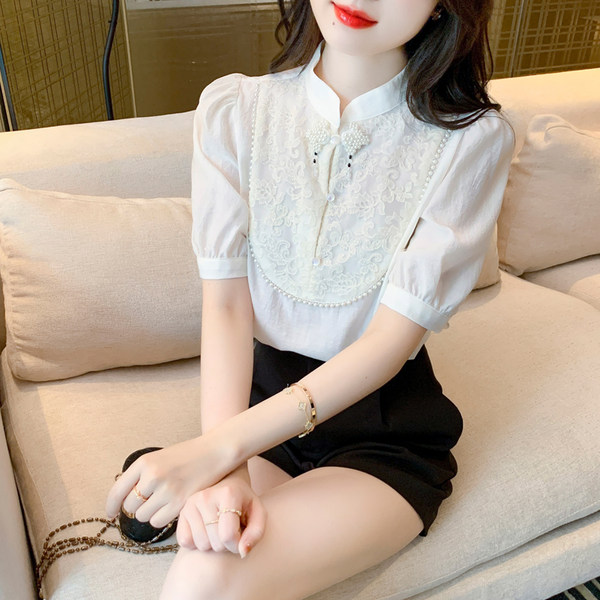 เสื้อลูกไม้ แขนสั้น