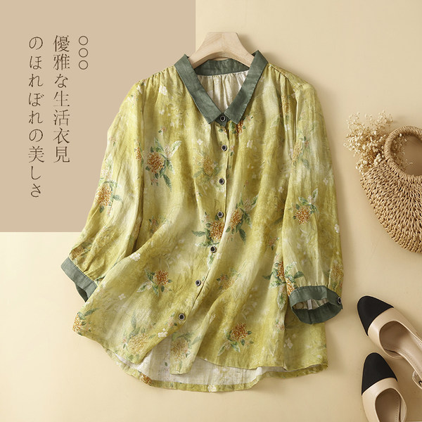 เสื้อลินิน เสื้อผ้าฝ้ายลินิน เสื้อเชิ้ตผ้าลินิน BY Zimo