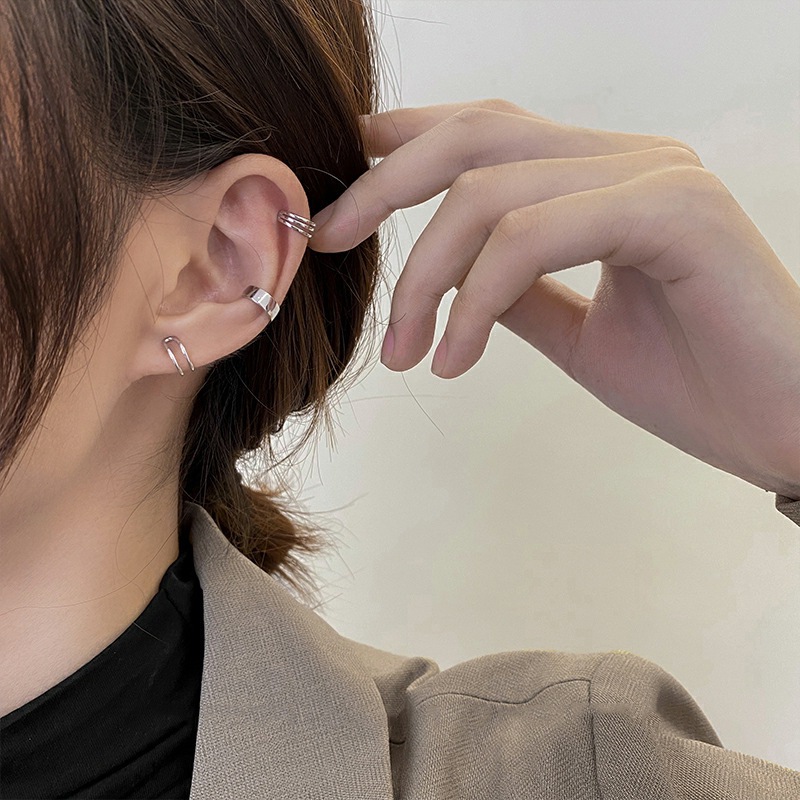 ต่างหูหนีบ Ear Cuff รุ่น Energy เงินแท้S925 ต่างหูคลิปหนีบแฉก 3แบบ สีเงิน Silver925