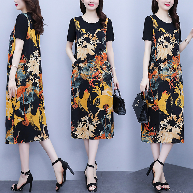 เดรสแขนสั้น มีไซส์ L-5XLอก 38-48 นิ้ว ใส่ได้ทั้งสาวหุ่นดีน่ารักจนถึงสาวอวบพลัสไซส์