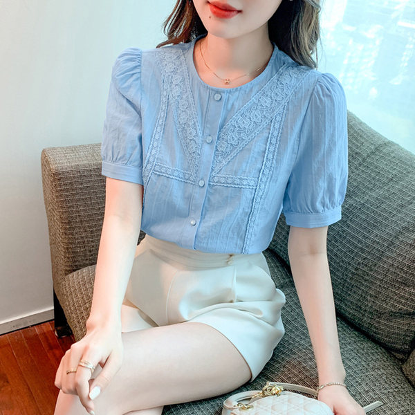 เสื้อลูกไม้ แขนสั้น