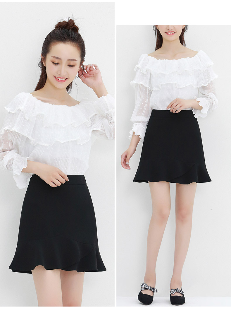 Skirt368 กระโปรงสีดำทรงเอชายระบาย ซิปหลัง ซับในกางเกงอย่างดี ผ้าสูทเกรดพรีเมียมเนื้อดีหนาเรียบสวยมีน้ำหนัก งานดีดีเทลน่ารัก ผ้าดีทรงสวยเป๊ะ ใส่กับเสื้อตัวไหนก็ดูดีดูเข้ากัน ใส่เที่ยว/ใส่ทำงานได้