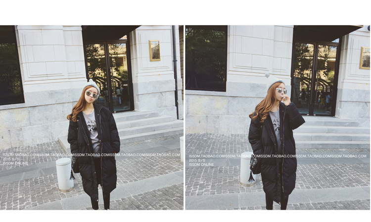 เสื้อกันหนาว สีดำ ตัวยาว ผ้าร่มกันลม บุนวมนุ่ม ซิปและกระดุมหน้า พร้อมส่งจ้า สำเนา