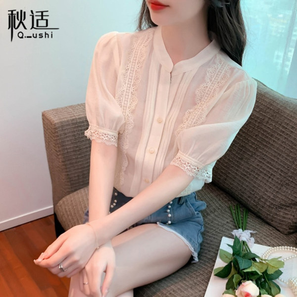 เสื้อลูกไม้ แขนสั้น