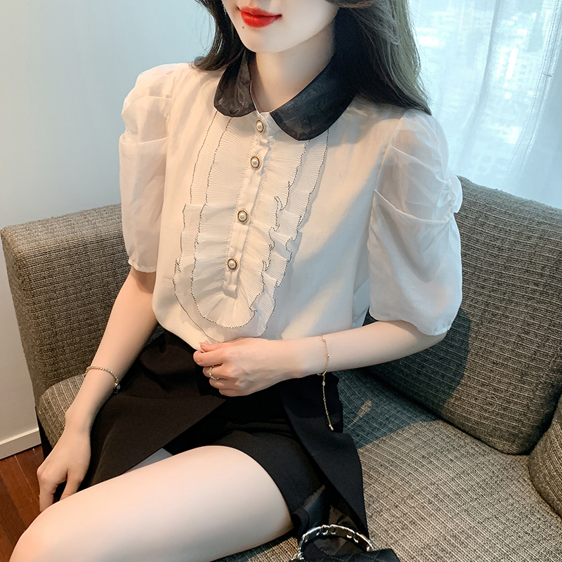 เสื้อเชิ้ตผู้หญิงแขนยาว เสื้อเชิ้ตผู้หญิงใส่ทํางาน 390 บาทต่อชิ้น ฟรีค่าจัดส่ง