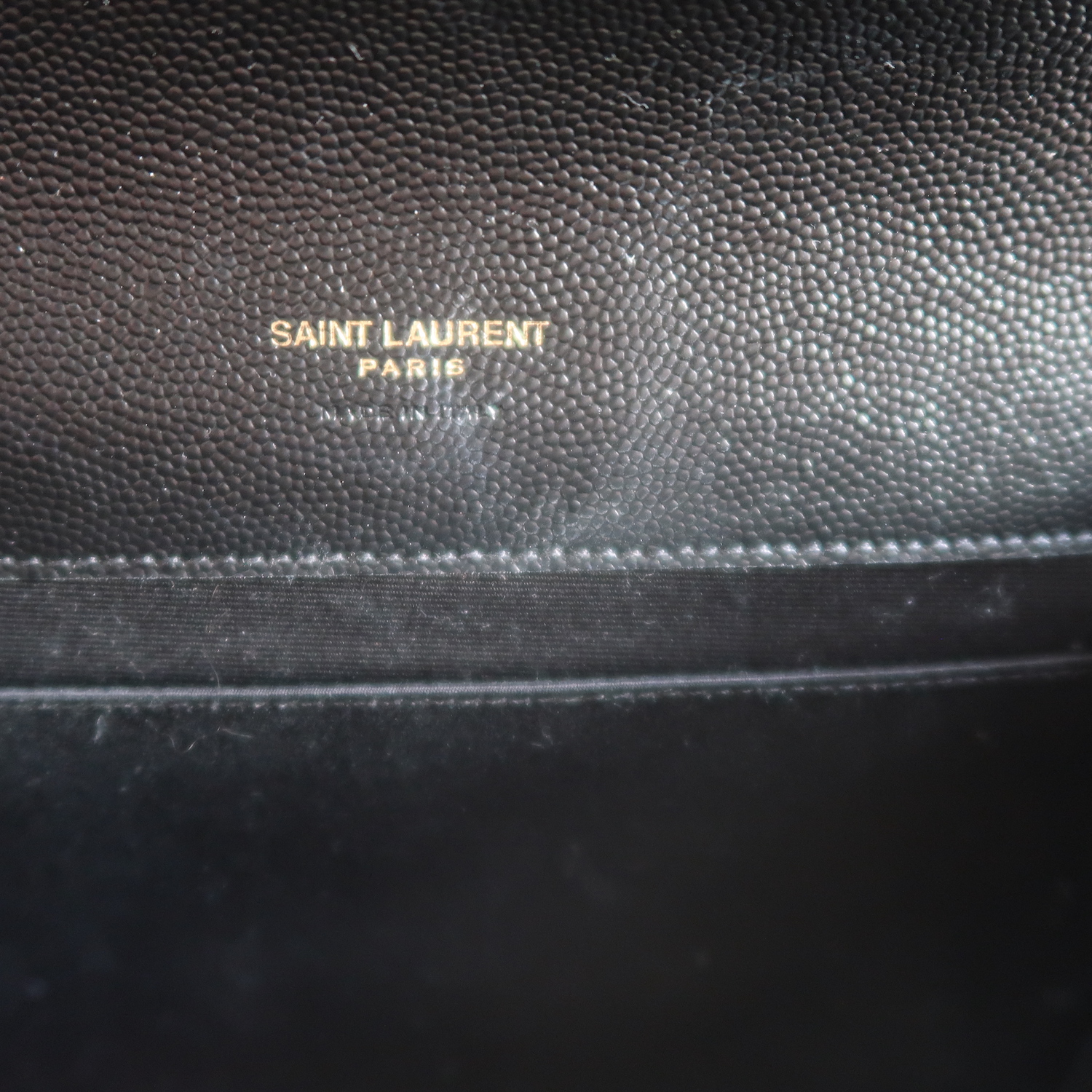 Saint Laurent Black Cassandre Matelasse Wristlet Pouch
