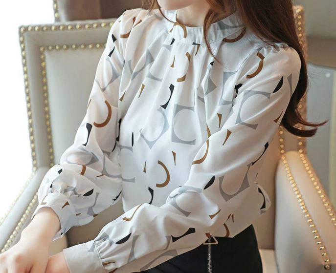 เสื้อผู้หญิง เสื้อแขนยาว เสื้อแฟชั่น ใส่ทำงาน คอกลม จับจีบ ช่วงคอ เสื้อใส่ทำงาน แขนสามส่วน แบบสวย ๆ 568962