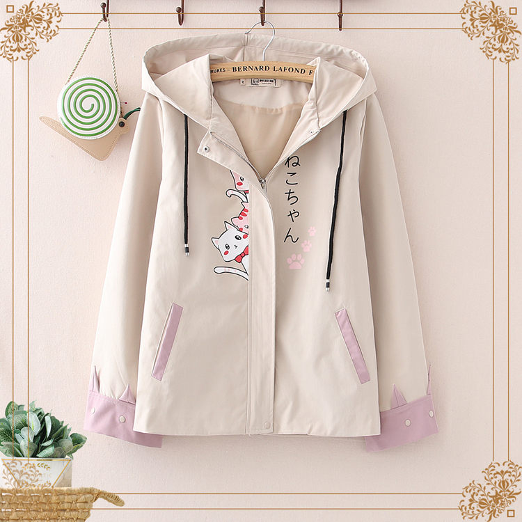 เสื้อกันหนาว เสื้อแจ็กเก็ตสไตล์ญี่ปุ่น น่ารัก สั่งเลย ส่งฟรีEMS