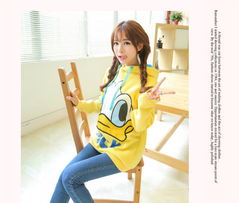 เสื้อกันหนาว เป็ดน้อยน่ารัก สีเหลือง แบบสวม ฮูดดี้เป็ด น่ารักสุดๆ ผ้า cotton ไม่หนามากใส่คลุมวันสบายๆ กำลังดีจ้า