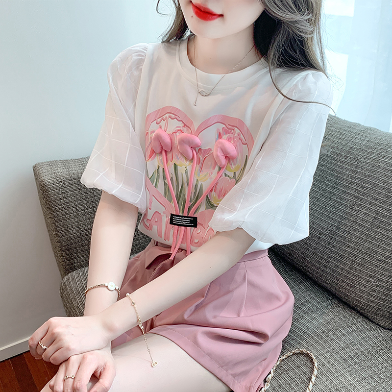 เสื้อผ้าวัยรุ่นเกาหลี เสื้อยืดวัยรุ่นผู้หญิง มีขนาด S M L XL