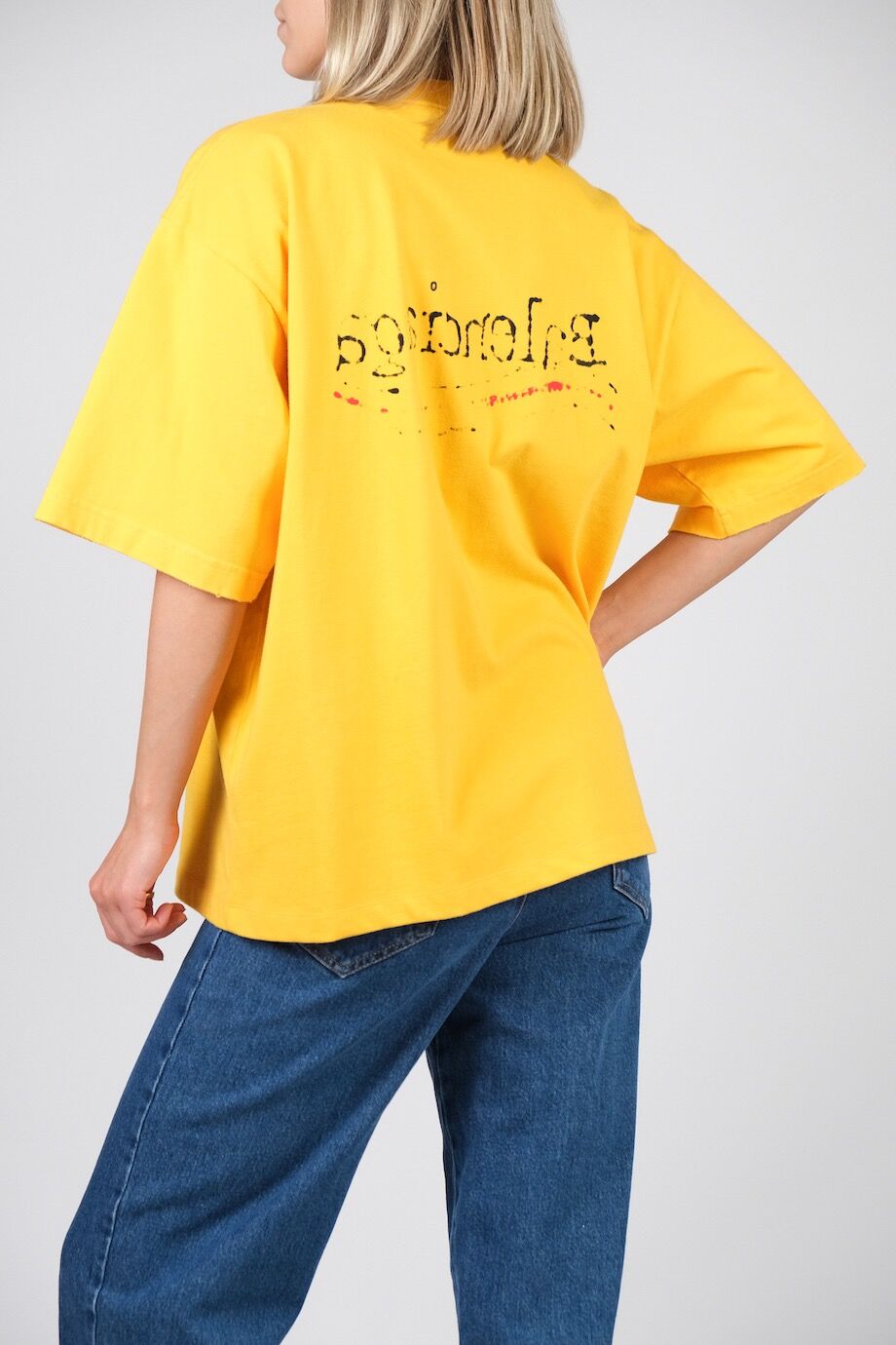 Balenciaga Yellow Wave Logo T Shirt