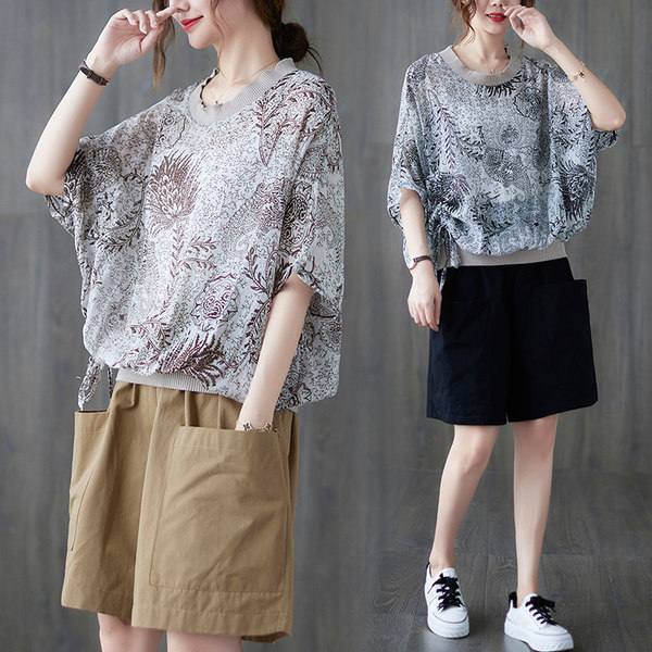 เสื้อยืดคนอ้วน สไตล์ญี่ปุ่น เสื้อยืดคนอ้วนผู้หญิง เสื้อทีเชิ้ตตัวใหญ่