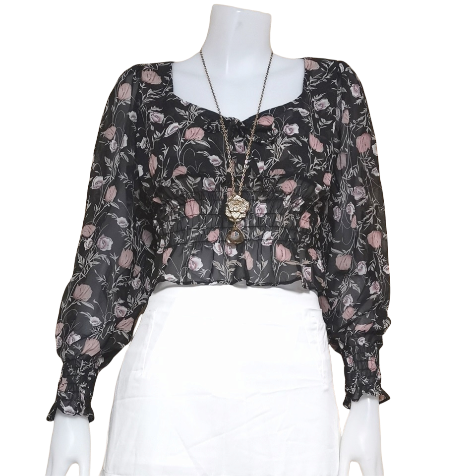 Blouse3892 รวมแบบเสื้อแฟชั่นวัยรุ่น เสื้อครอป เสื้อปาดไหล่ เสื้อสม็อค เสื้อรูดหน้า ผ้าไหมอิตาลี ผ้าชีฟอง งานแฟชั่นประตูน้ำ