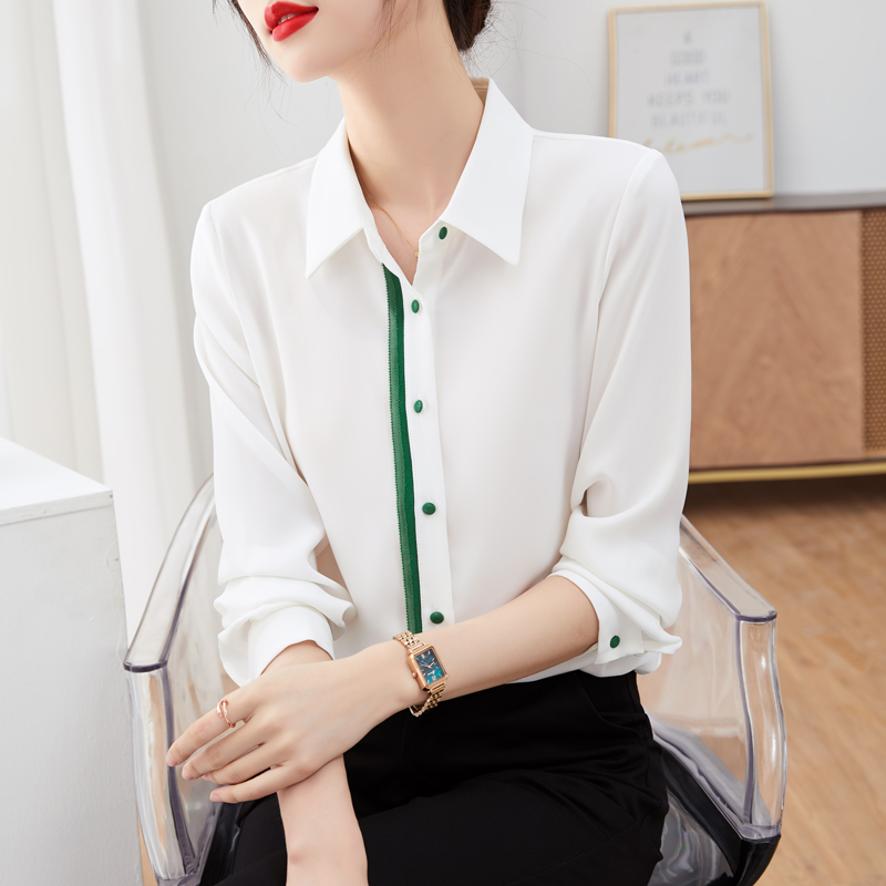เสื้อเชิ้ตผู้หญิงแขนยาว เสื้อเชิ้ตผู้หญิงใส่ทํางาน 390 บาทต่อชิ้น ฟรีค่าจัดส่ง
