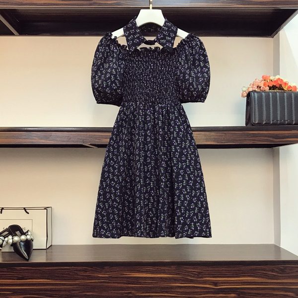 เดรสคนอ้วน เดรสสาวอวบ ชุดเดรสคนอ้วนวัยรุ่นแขนสั้น BY PLUS SIZE Girl