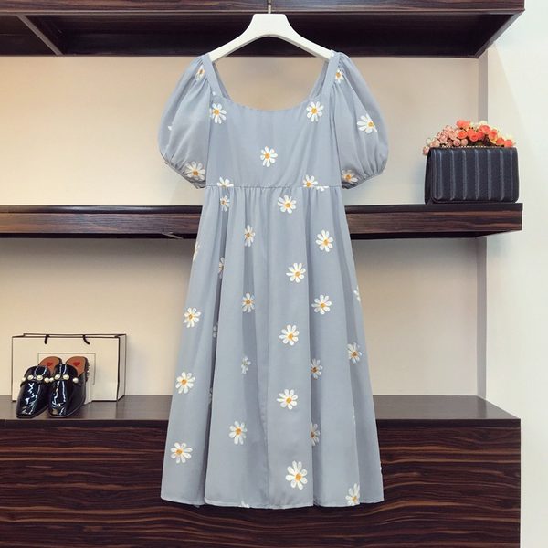 เดรสคนอ้วน เดรสสาวอวบ ชุดเดรสคนอ้วนวัยรุ่นแขนสั้น BY PLUS SIZE Girl