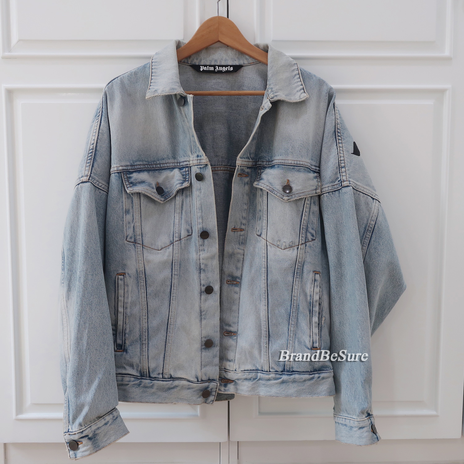 Palm Angels Blue Denim Logo Jackets