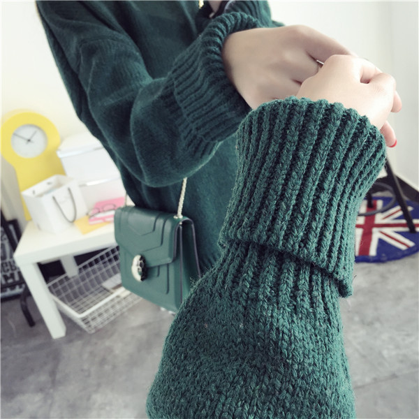 Sweater เสื้อไหมพรมถักคอตั้ง เก๋ๆ ไหมพรมยืดได้เยอะ