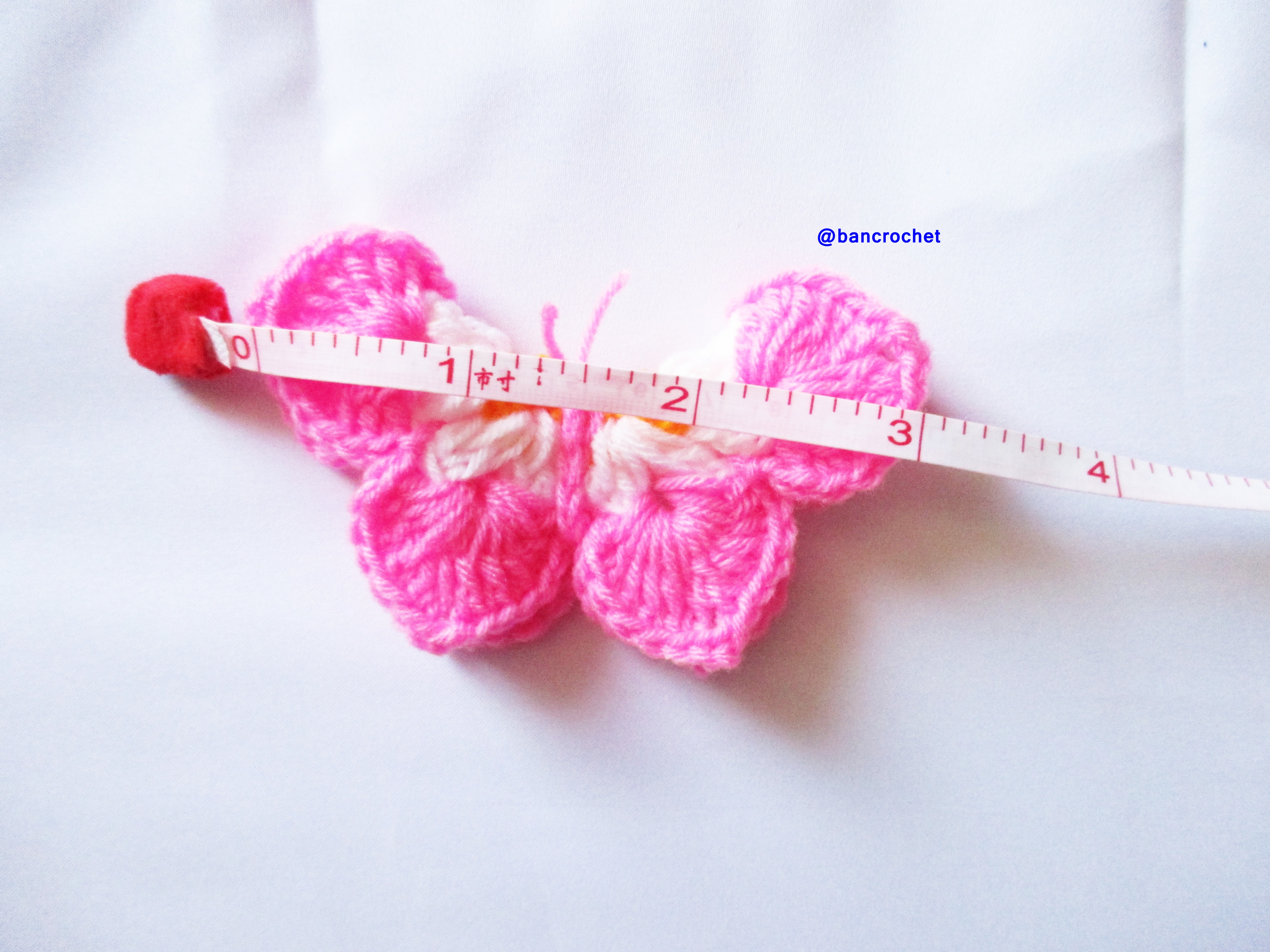Bancrochet ผีเสื้อถักโครเชต์ Crochet Butterfly หลากสี 3x2 นิ้ว