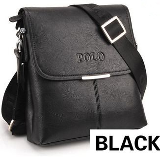 กระเป๋าสะพายข้าง ผู้ชาย polo หนังแท้ สีดำ ใบกำลังดี no 68147