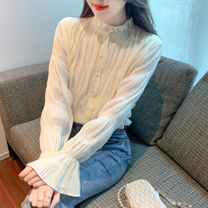 เสื้อเชิ้ตผู้หญิงแขนยาว เสื้อเชิ้ตผู้หญิงใส่ทํางาน 390 บาทต่อชิ้น ฟรีค่าจัดส่ง