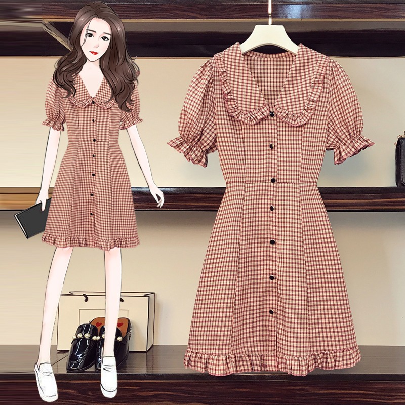 เดรสแขนสั้น มีไซส์ L-4XLอก 38-47 นิ้ว ใส่ได้ทั้งสาวหุ่นดีน่ารักจนถึงสาวอวบพลัสไซส์