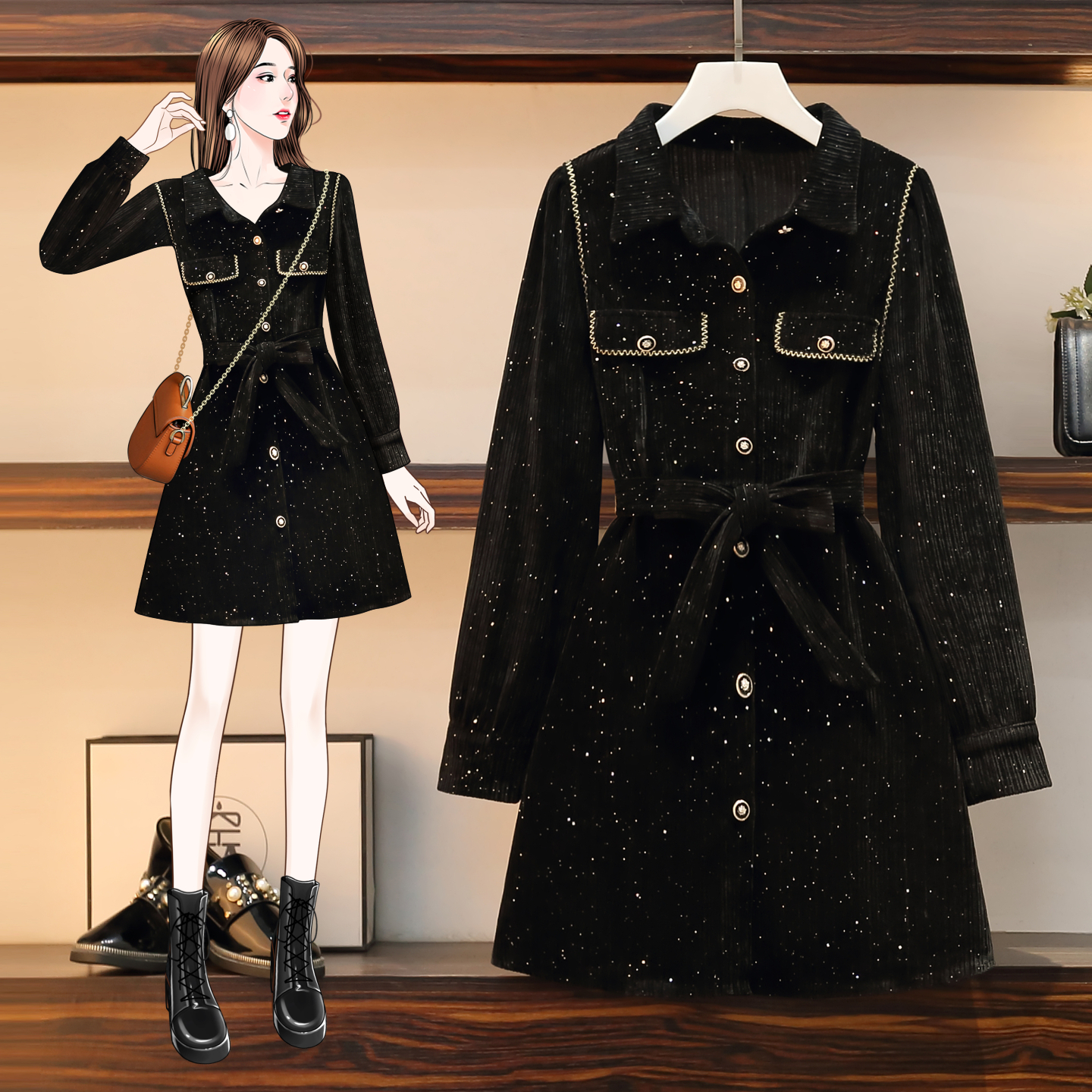 เดรสแขนสั้น มีไซส์ L-4XLอก 38-47 นิ้ว ใส่ได้ทั้งสาวหุ่นดีน่ารักจนถึงสาวอวบพลัสไซส์
