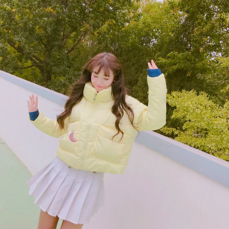 เสื้อกันหนาว ตัวสั้น สีเหลืองน่ารักมาๆ งานจริงตามแบบเลยจ้า