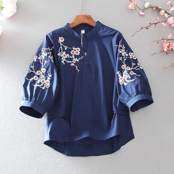 เสื้อลินิน เสื้อผ้าฝ้ายลินิน เสื้อเชิ้ตผ้าลินิน ปักลายสวยๆด้วยด้าย สไตล์VINTAGE BY Dreamroom