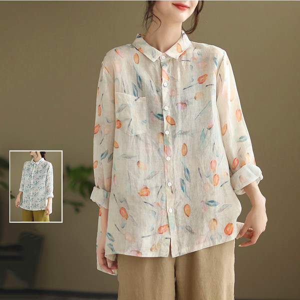เสื้อลินิน เสื้อผ้าฝ้ายลินิน เสื้อเชิ้ตผ้าลินิน