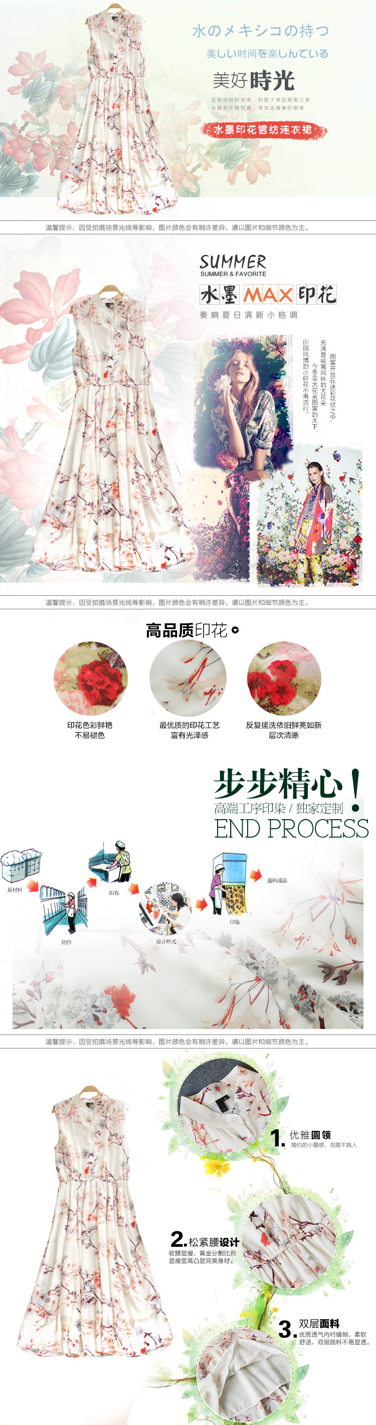 Maxi Dress เดรสยาว ผ้าชีฟองเนื้อดีลายดอก พร้อมซับในทั้งตัว