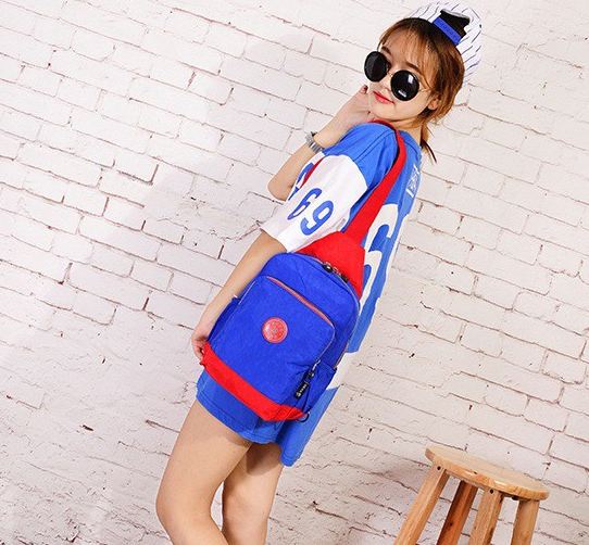 กระเป๋าเป้ กระเป๋าสะพาย กระเป๋าคาดอก ผ้าไนลอน กันน้ำ ใบใหญ่ สีสันสดใส กระเป๋าใส่ของ กระจุกกระจิก เที่ยวทะเล เที่ยวต่างประเทศ 750458