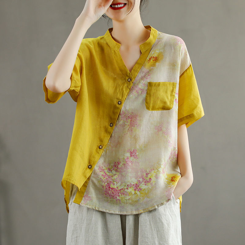 เสื้อลินิน เสื้อผ้าฝ้ายลินิน เสื้อเชิ้ตผ้าลินิน BY Zimo