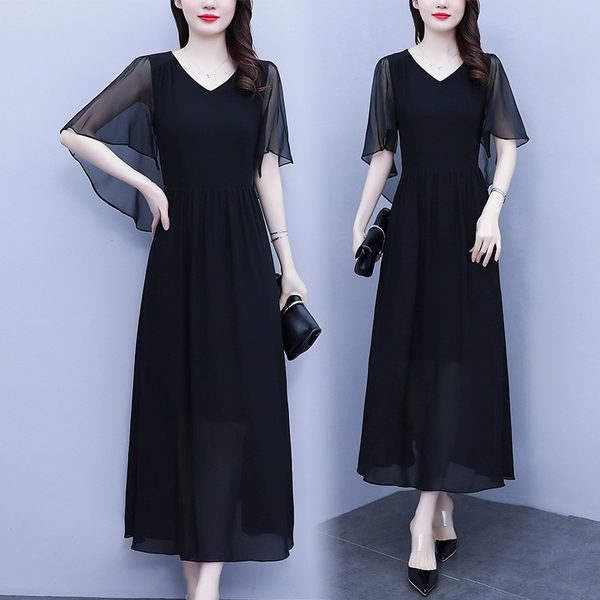 เดรสคนอ้วน เดรสสาวอวบ ชุดเดรสคนอ้วนวัยรุ่นแขนสั้น BY PLUS SIZE Girl