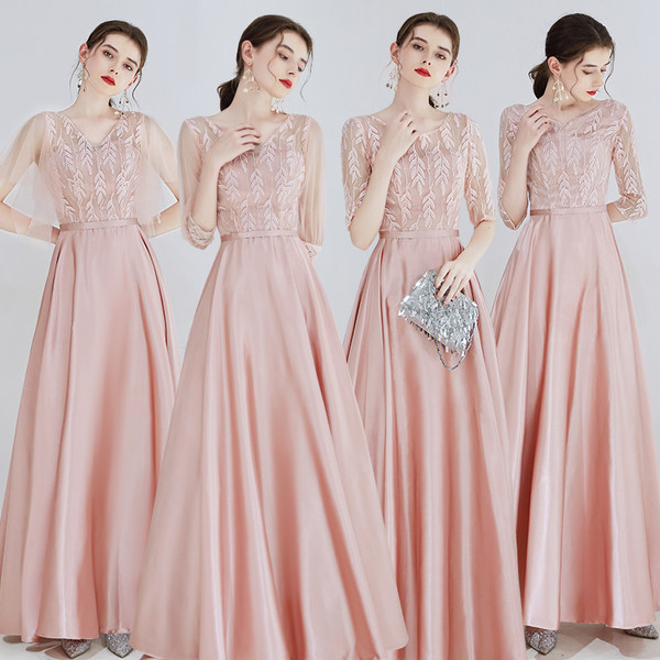 ชุดเพื่อนเจ้าสาวสีชมพู ชุดเพื่อนเจ้าสาว ชุดไปงานแต่งงาน