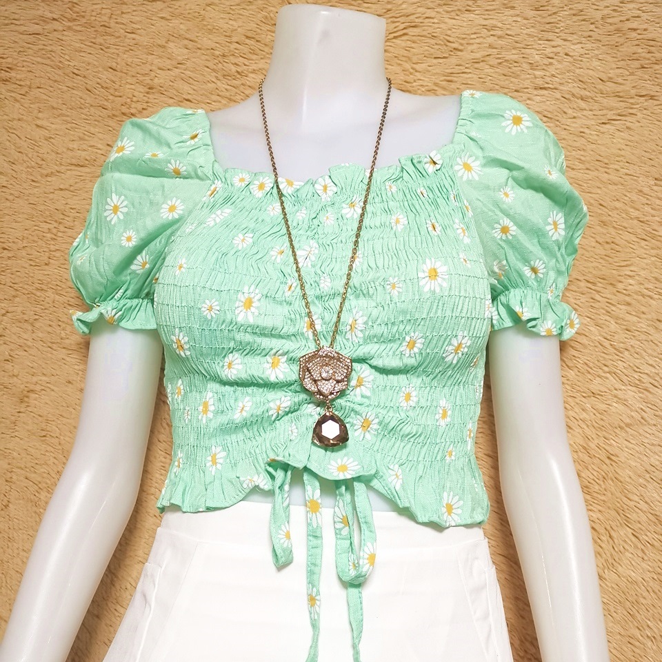 Blouse3892 รวมแบบเสื้อแฟชั่นวัยรุ่น เสื้อครอป เสื้อปาดไหล่ เสื้อสม็อค เสื้อรูดหน้า ผ้าไหมอิตาลี ผ้าชีฟอง งานแฟชั่นประตูน้ำ