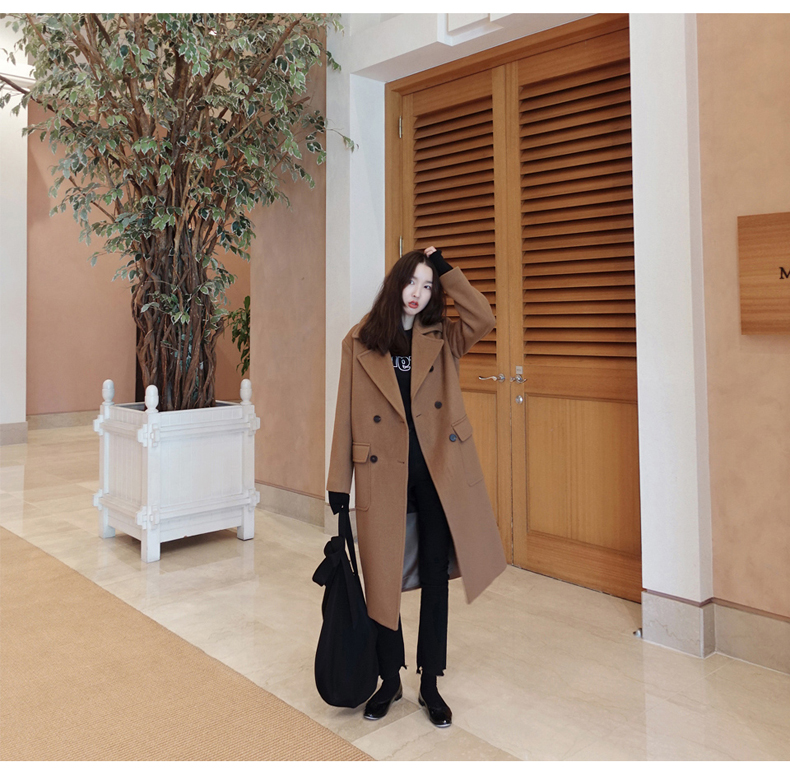 OverCoat เสื้อโค้ทกันหนาว สไตล์เกาหลี แต่งดีเทลเยอะ ทรงโคล่ง ผ้าวูลผสมเนื้อดี บุซับในกันลม พร้อมส่ง same pic