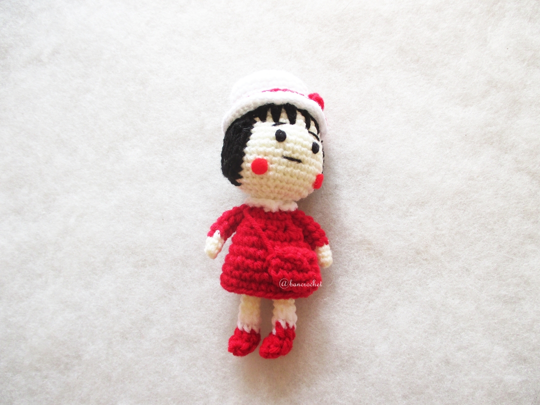 พวงกุญแจมารูโกะถักไหมพรม ขนาด 4 นิ้ว maroko crochet keychain 4 inch