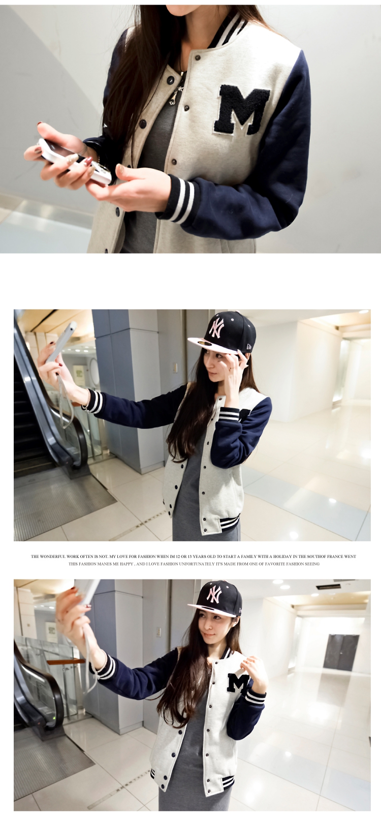 เสื้อคลุมเบสบอล ทรงสวยสีเทากรม น่ารักมาก พร้อมส่ง same pic